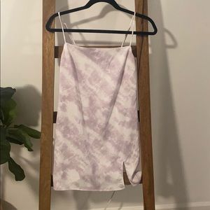 Lilac and white tie dye satin dress. Size XS NWT